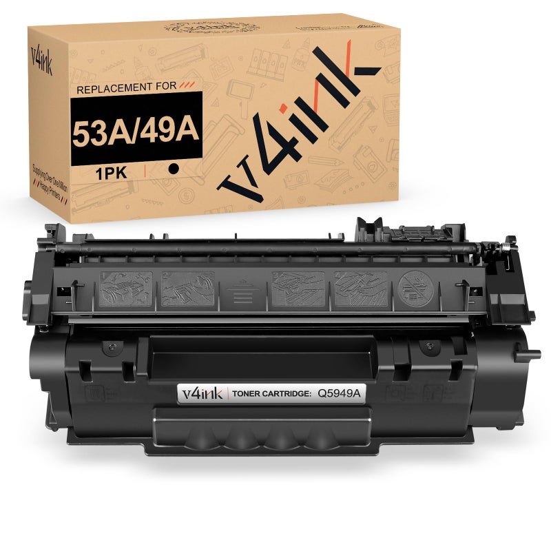 v4ink Compatible 49A 53A Toner Cartridge Replacement for HP Q5949A Q7553A for use with HP 1320 1320n P2015dn P2015 P2015n 3390 3392 1160 P2014 M2727nf MFP Printer (Black,1 Pack) - Image 1
